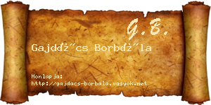 Gajdács Borbála névjegykártya